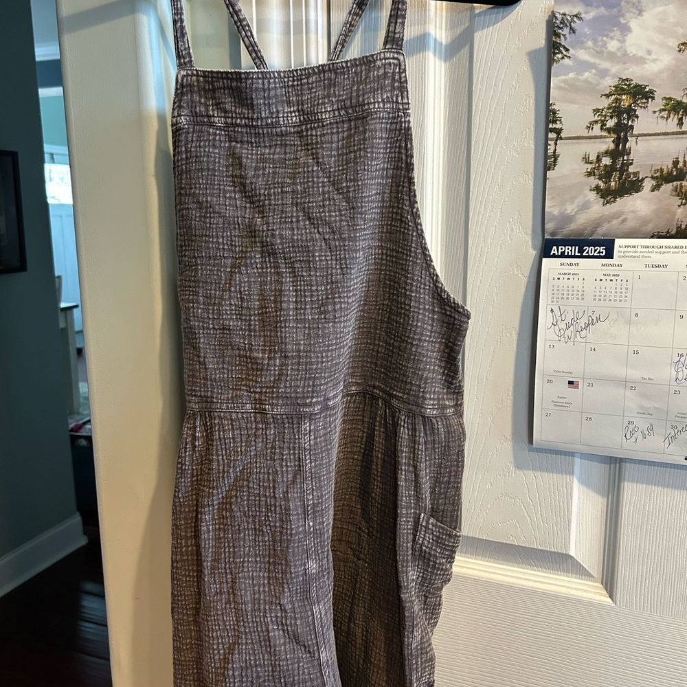 Easel Mineral Washed Short Gauzed Romper